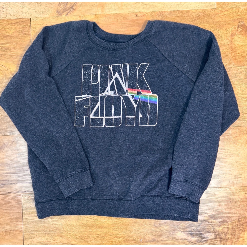 Pink Floyd Lucky Brand Graphic Sweatshirt Women's Size Large Dark Gray Crewneck